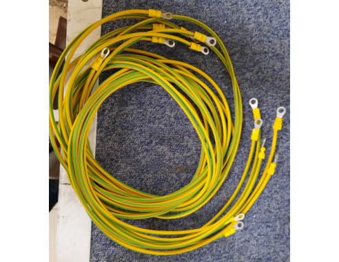 Câble terre vert/jaune 2 cosses DN6 1M25  - 1