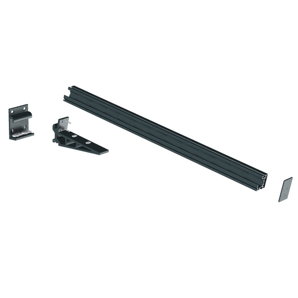 Kit Auvent 01 MAHINA 1120mm Droit Gris anthracite chevron 60mm  - 1