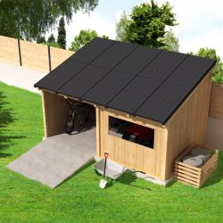 Toiture solaire HEKILI sur abri de jardin