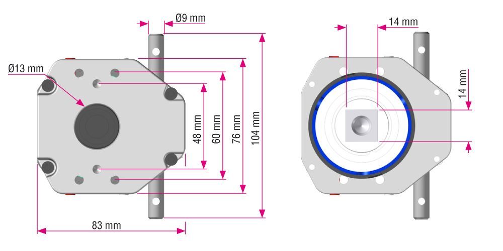 Fixation de moteur FUMBSO02 pour store banne et pergola