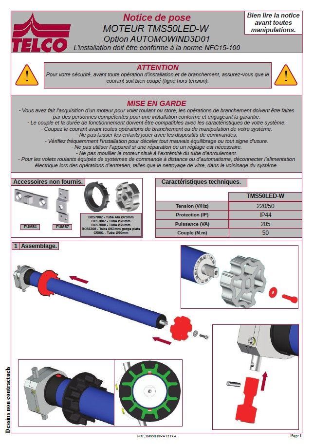 Moteurs filaires fins de courses mécaniques TM40 pour store banne