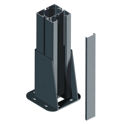 Socle  + poteau + profil finition