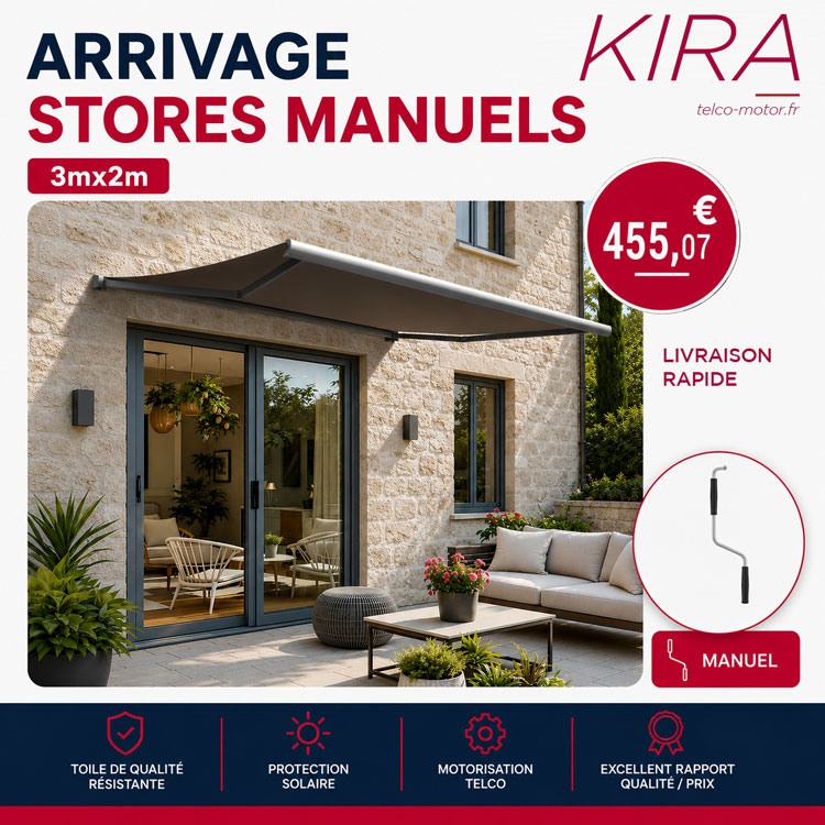 Arrivage Store banne manuel KIRA