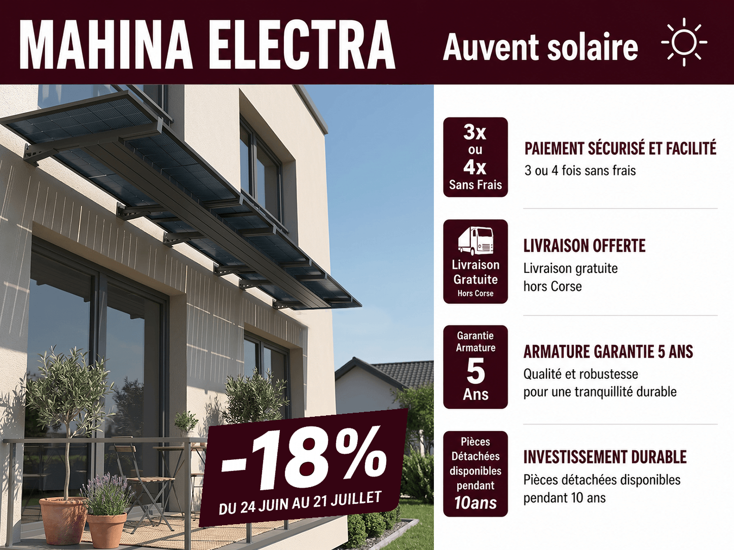 Auvent solaire Mahina Electra